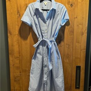 Jcrew Factory striped short sleeve midi dress- size 12